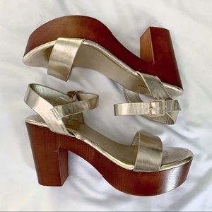 Gold Bamboo platform wedges